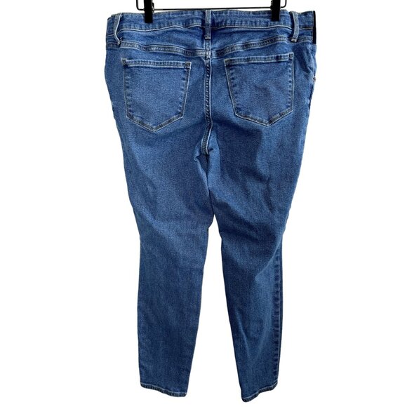 Old Navy Maternity Rockstar Jeans 14L Skinny Fit Low Panel Stretch Denim Blue - Picture 2 of 7